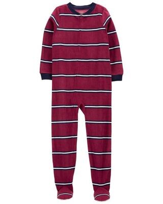 Original Carter's Kid 1-Piece Stripes Fleece Footie Pajamas