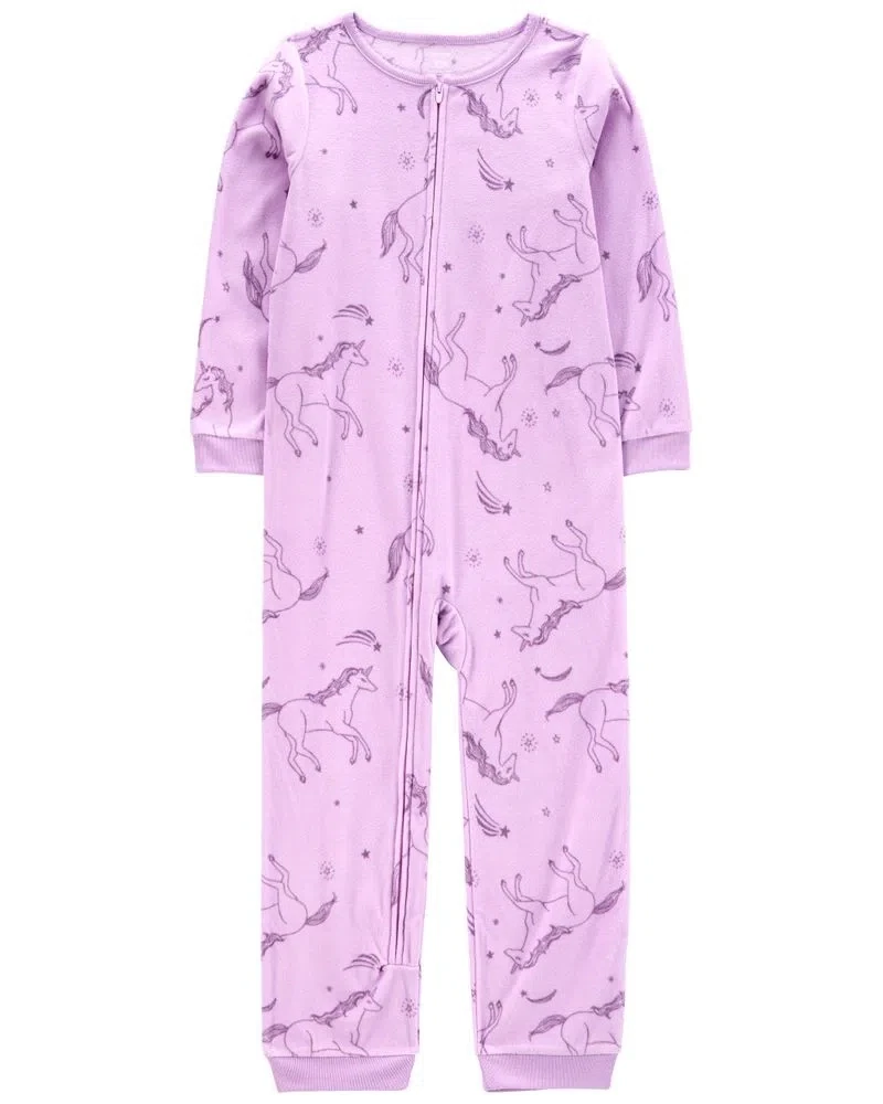 Original Carter&#39;s 1-Piece Unicorn Fleece Footie PJs, Size: 8Y, Color: Purple