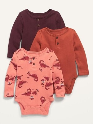 Old Navy Baby Unisex 3-Pack Long-Sleeve Bodysuits