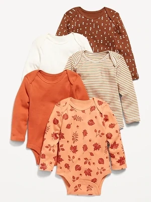 Old Navy Baby 5-Piece Long Sleeve Bodysuits Set