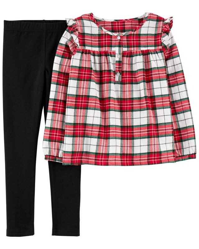 Original Carter&#39;s Girls Holiday Plaid 2-Piece Set