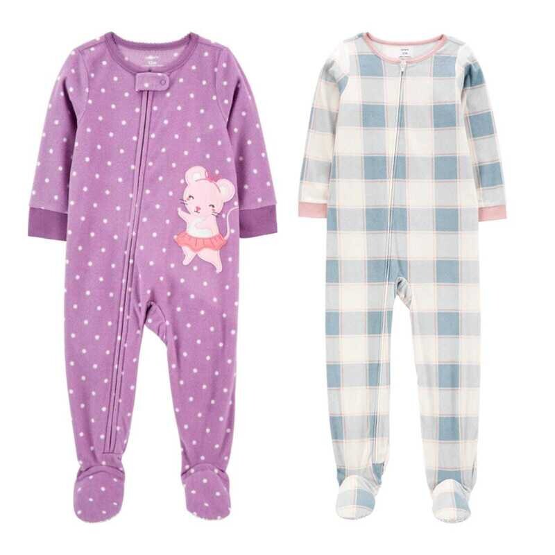 Original Carter&#39;s Girls Fleece 2-Pack Overall