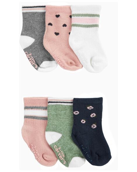 Original Carter's Baby & Toddler Girls 6-Pack Crew Socks