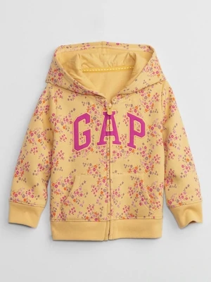 GAP Girls Fleeced Logo Print Zip Hoodie