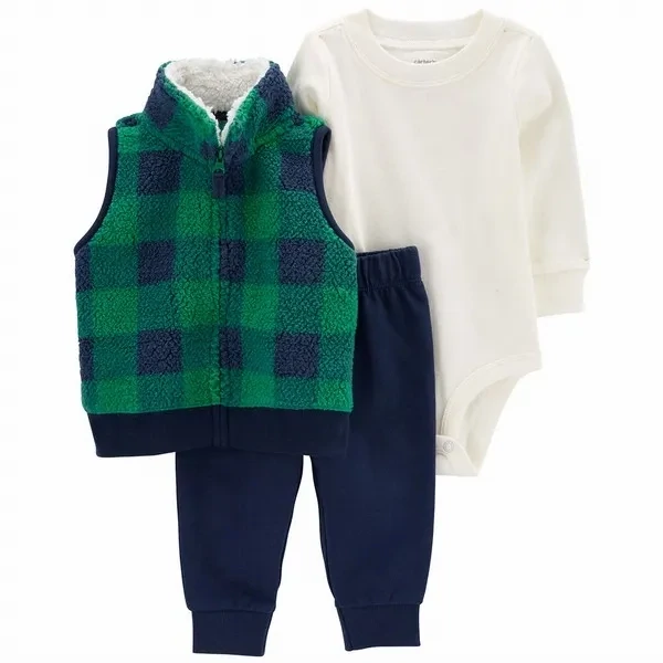 Original Carter&#39;s 3-Piece Sherpa Vest Set - Baby Boy