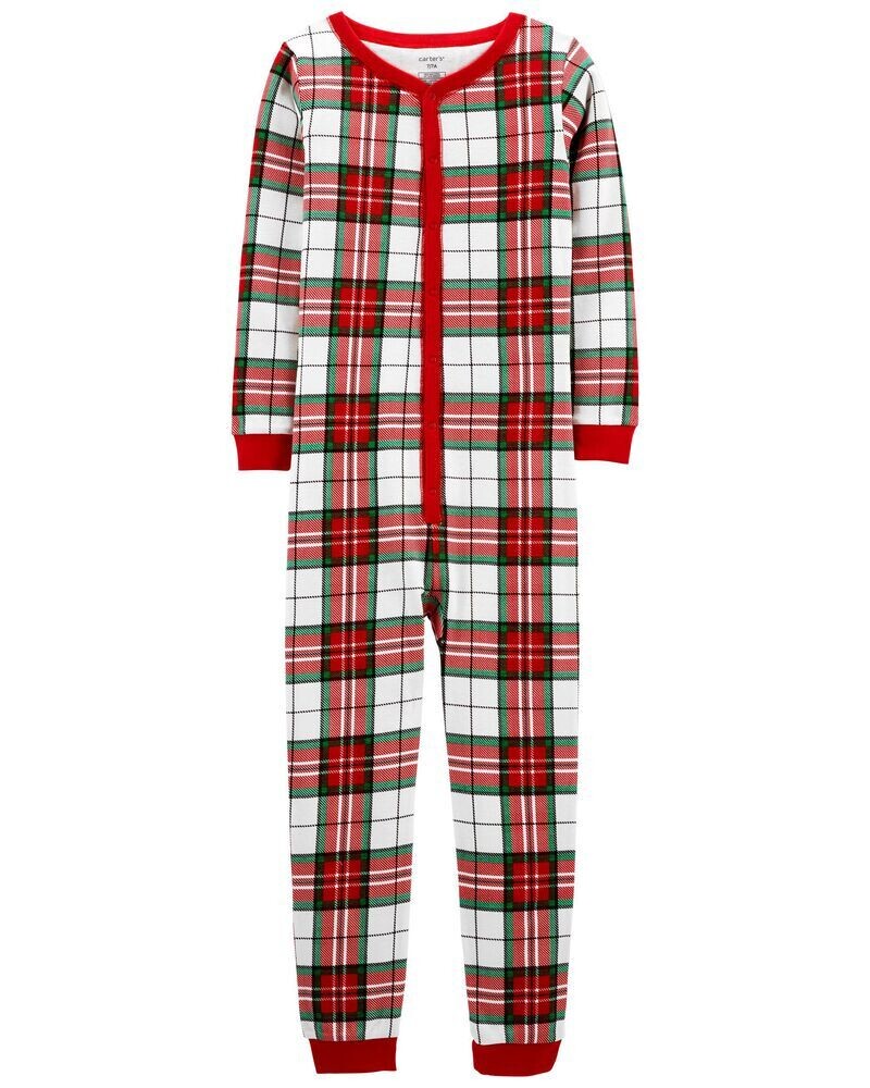 Original Carter&#39;s Baby Unisex 1-Piece Plaid 100% Snug Fit Cotton Footless PJs