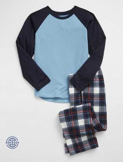 GAP Boys Plaid Fleece &amp; Cotton Pajama