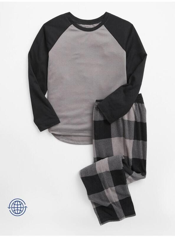GAP Boys&#39; Flannel Cotton &amp; Fleece Pajama Set