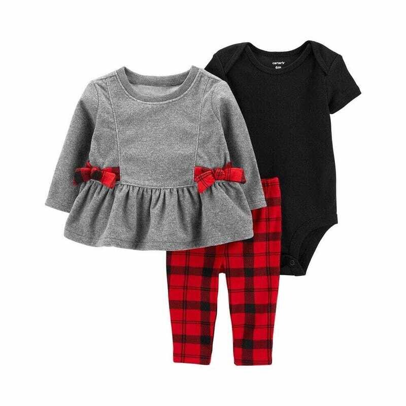Original Carter&#39;s Baby Girl 3-Piece Fleece Cardigan Set