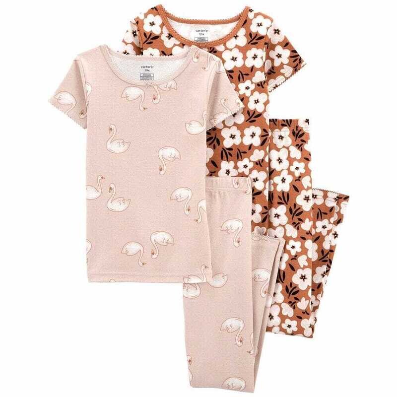 Original Carter&#39;s Girls 4-Piece 100% Snug Fit Pajama Set