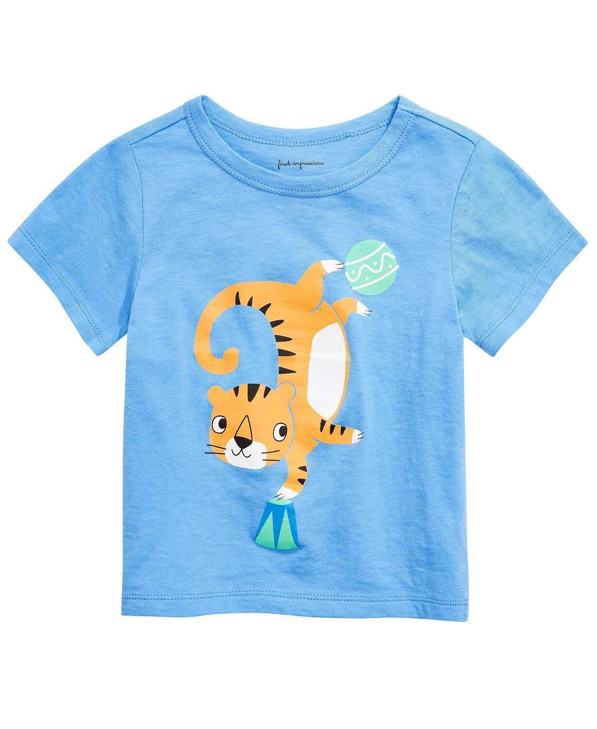First Impressions Baby Boys Tiger-Print T-Shirt