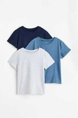 H&M Boys 3-Pack Cotton Short Sleeve T-Shirt Set