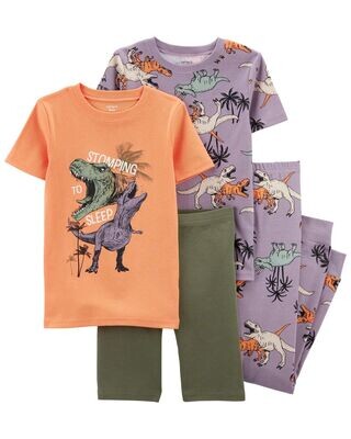 Original Carter's Kid 4-Piece Dinosaur 100% Snug Fit Cotton Pajamas