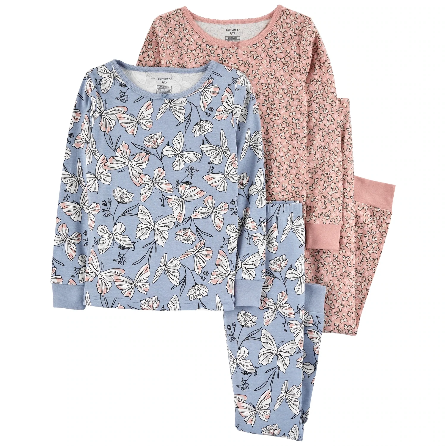 Original Carter&#39;s Girls 4-Piece Snug Fit Cotton Pajama, Size: 8Y, Color: Multi