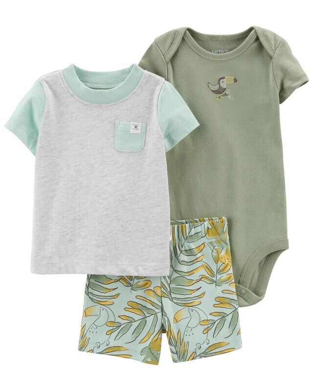 Original Carter&#39;s Baby 3-Piece Toucan Short Set