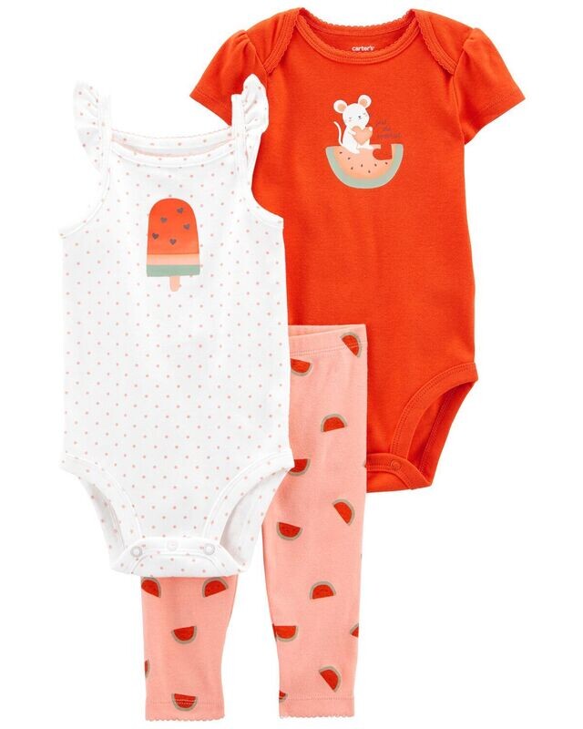 Original Carter&#39;s Baby 3-Pack Watermelon Little Character Set