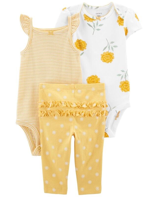 Original Carter&#39;s Baby 3-Piece Floral Little Character Set