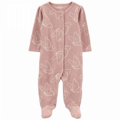 Original Carter&#39;s Butterfly Snap-Up Cotton Sleep &amp; Play One Piece - Baby Girl