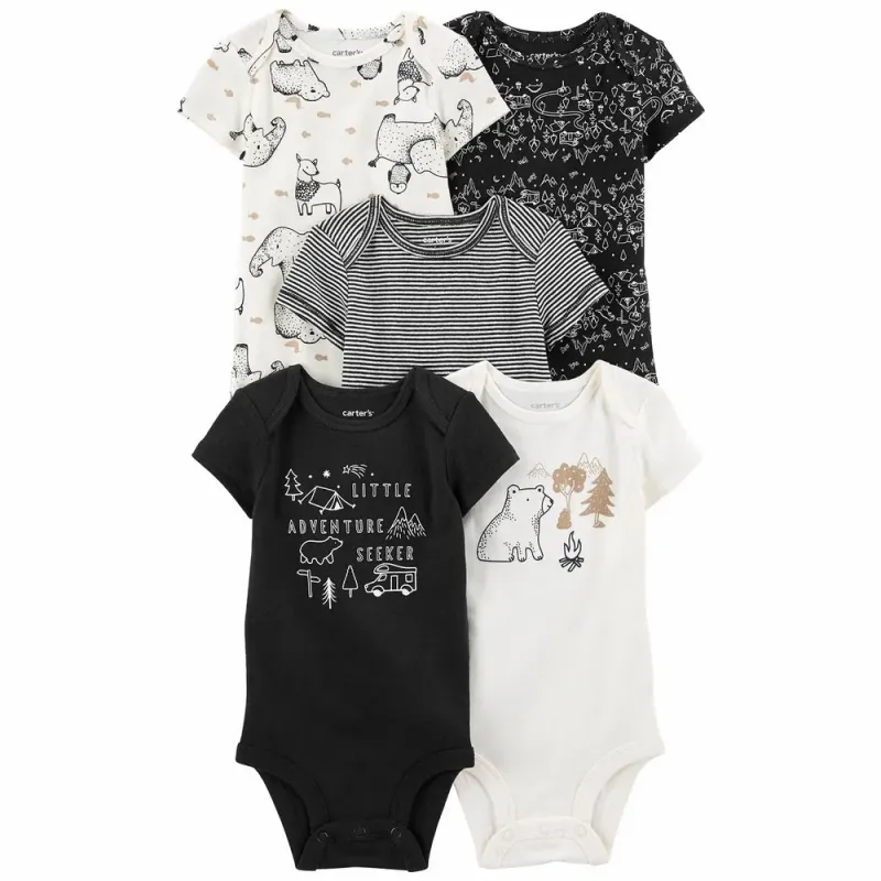 Original  Carter&#39;s Baby Boy 5-Piece Cotton Bodysuit Set