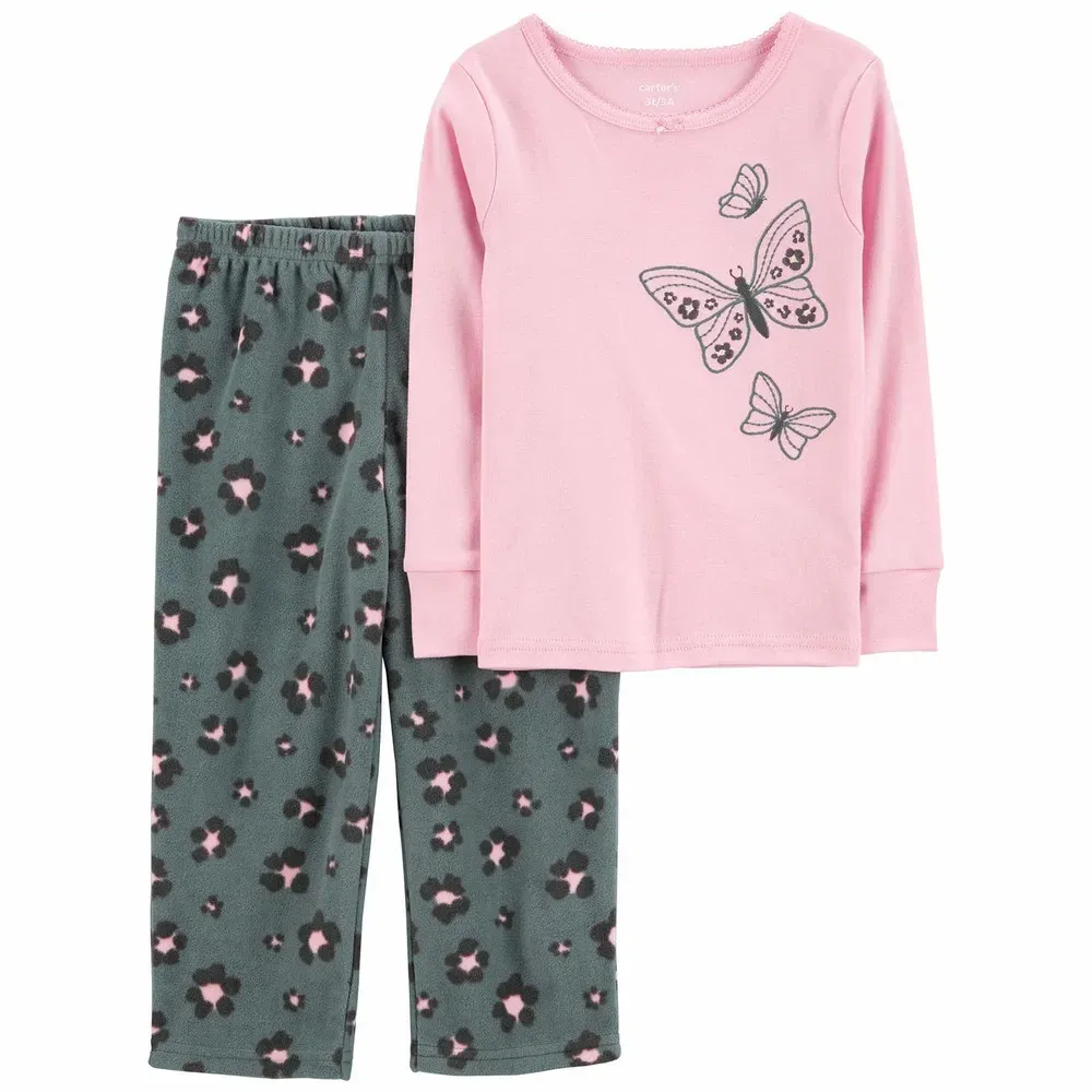 Original Carter&#39;s 2-Piece Cotton &amp; Fleece PJs - Toddler Girl