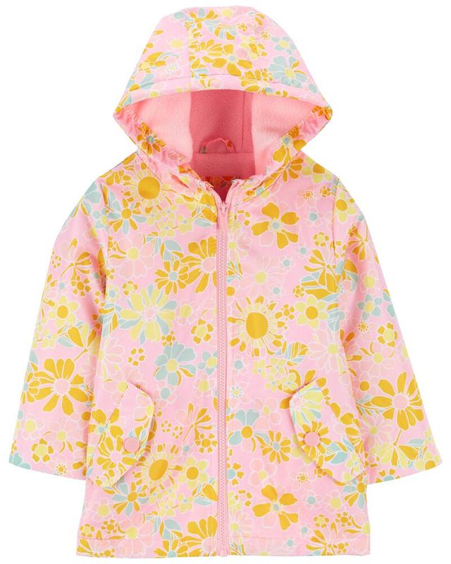 Original Carter&#39;s Kid Floral Fleece Inside Print Rain Jacket