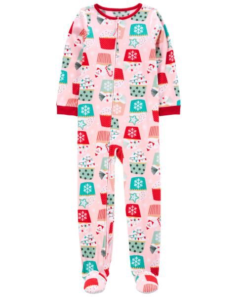 Original Carter&#39;s Girls Fleece Christmas Overall