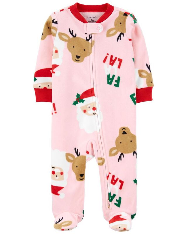 Original Carter&#39;s Girls Fleece Christmas Overall