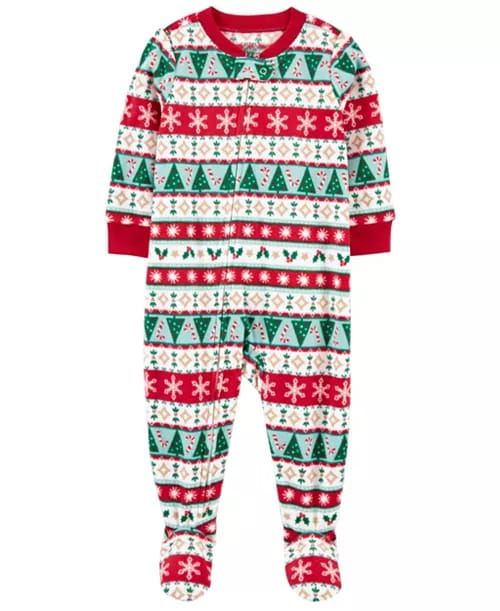 Original Carter&#39;s Unisex Fleece Christmas Overall