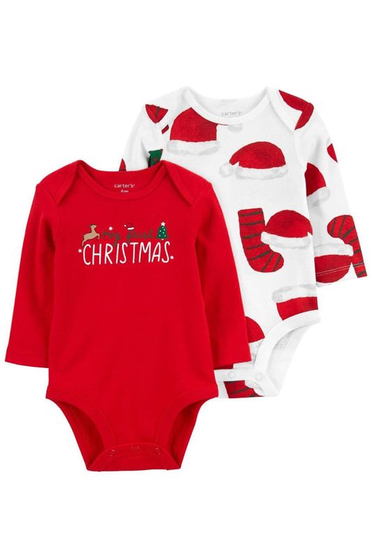 Original Carter&#39;s Baby Unisex Christmas 2-Pack Bodysuit