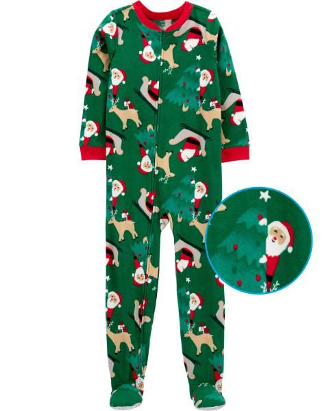 Original Carter&#39;s Boys Fleece Christmas Overall