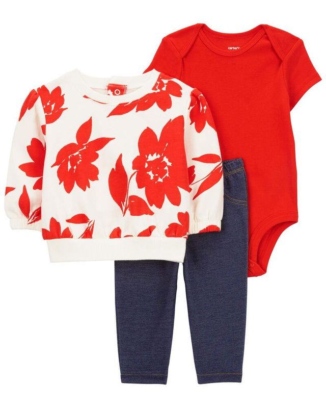 Original Carter&#39;s Baby Girl Cotton 3-Pcs Set