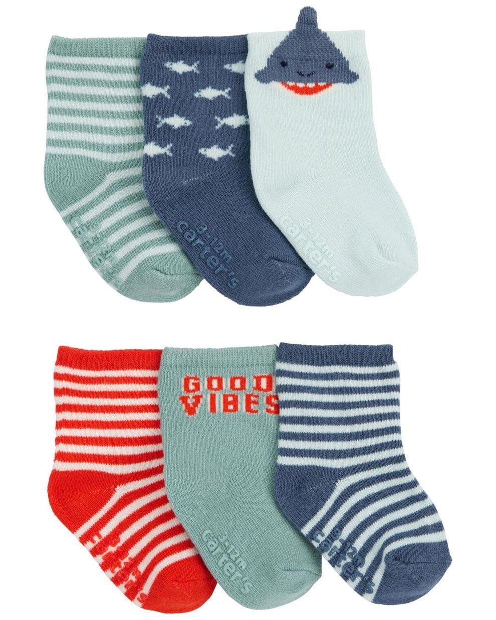Original Carter&#39;s Baby Boys 6-Pack Crew Socks