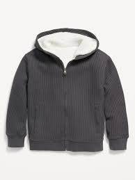 Old Navy Boys Sherpa Lined Thermal Zip Hoodie