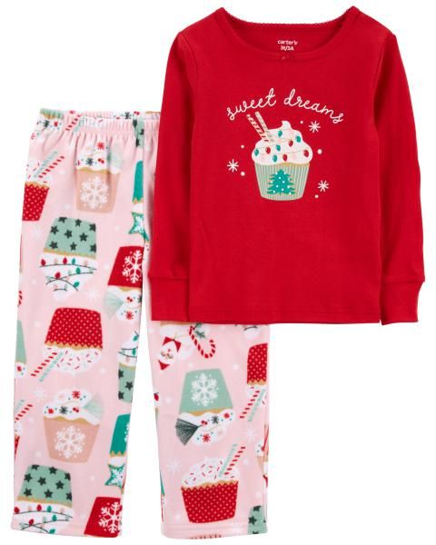 Original Carter's Toddler Girls Christmas Cotton &amp; Fleece Pajama