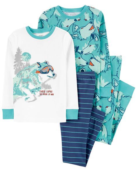Original Carter&#39;s Boys 4-Piece Husky 100% Snug Fit Cotton Pajama