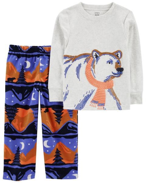 Original Carter&#39;s Toddler 2-Piece Polar Bear Fleece &amp; Cotton Pajama
