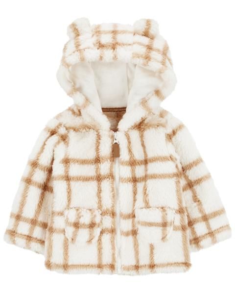 Original Carter&#39;s Baby Unisex Plaid Sherpa Cardigan