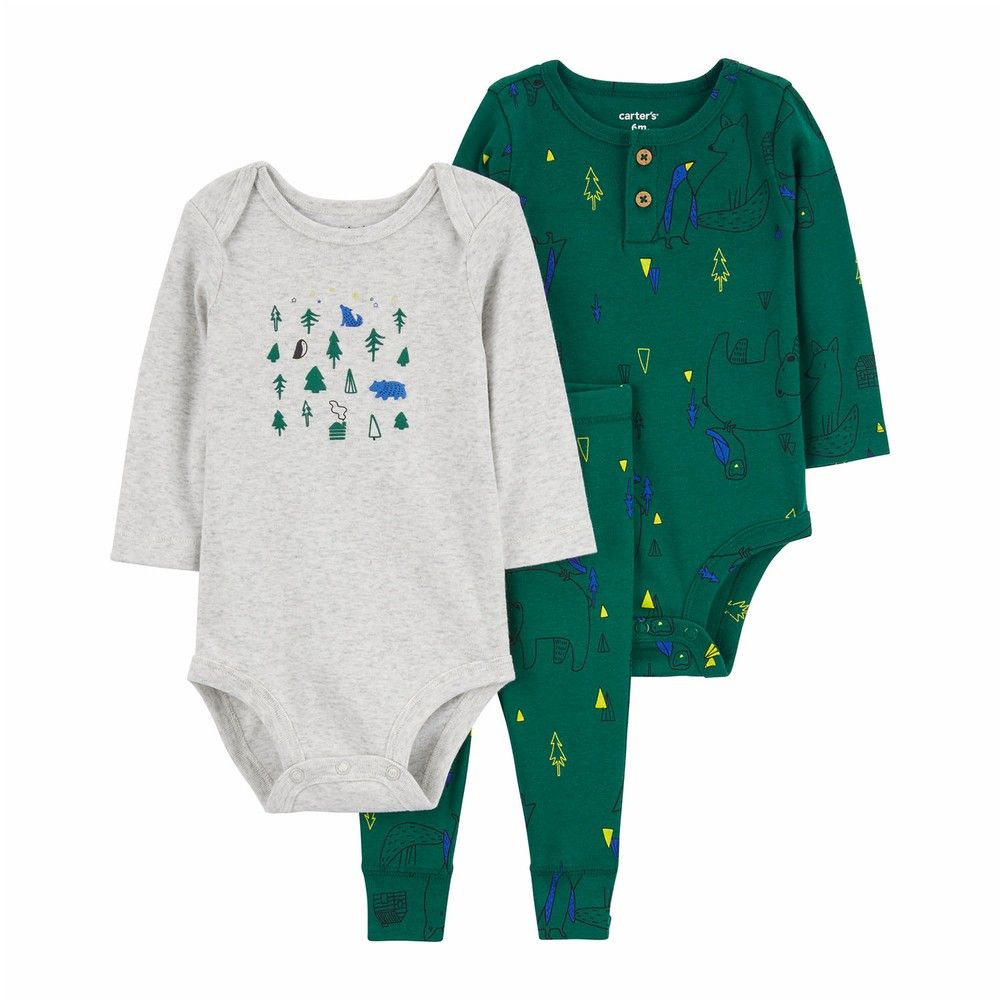 Original Carter&#39;s Baby 3-Piece Outdoor Print Little Character Set