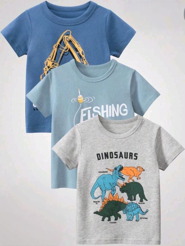 Small Foot Boys 3-Pcs Cotton T-Shirt