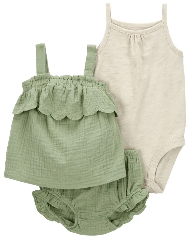 Original Carter&#39;s Baby Girl 3-pcs Set