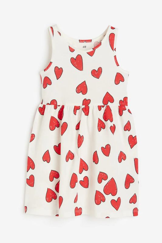 H&amp;M Girls Heart Pattern Cotton Dress