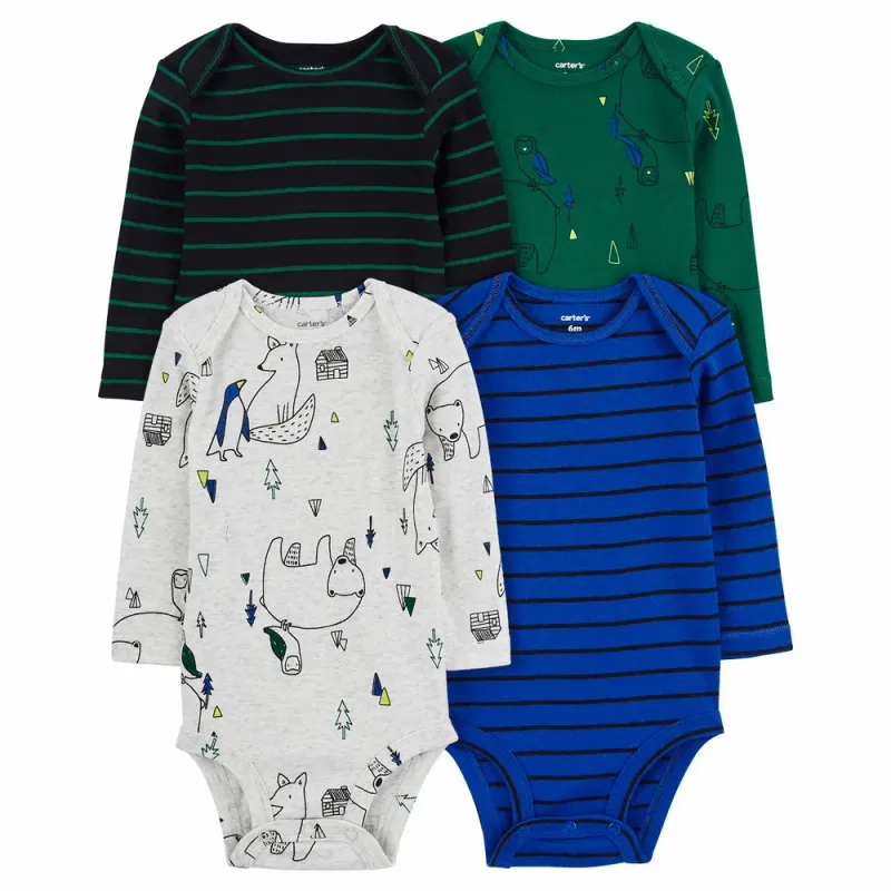 Original Carter&#39;s 4-Pack Long-Sleeve Bodysuits