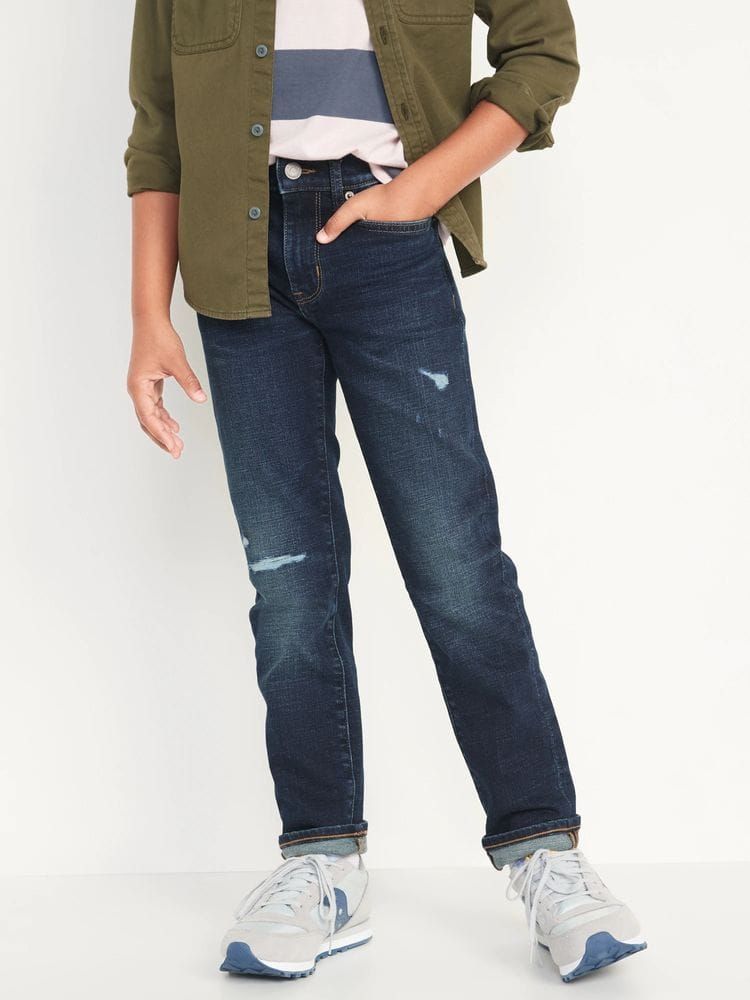 Old Navy Boys Slim Stretch Ripped Jeans