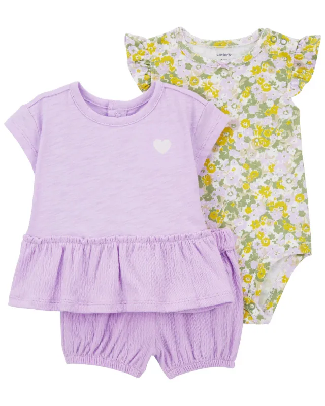 Original Carter&#39;s Girls 3-Pcs Floral Set