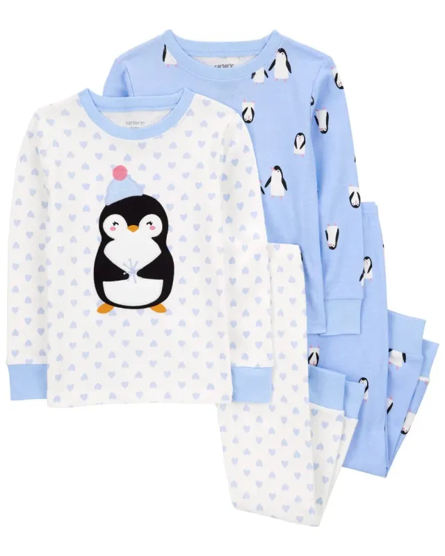 Original Carter&#39;s Girls 4-Pcs Penguin Pajama