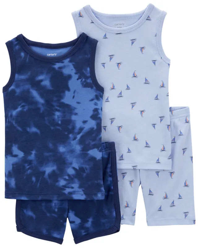Original Carter&#39;s Boys 4-Piece 100% Snug Fit Cotton Pajamas