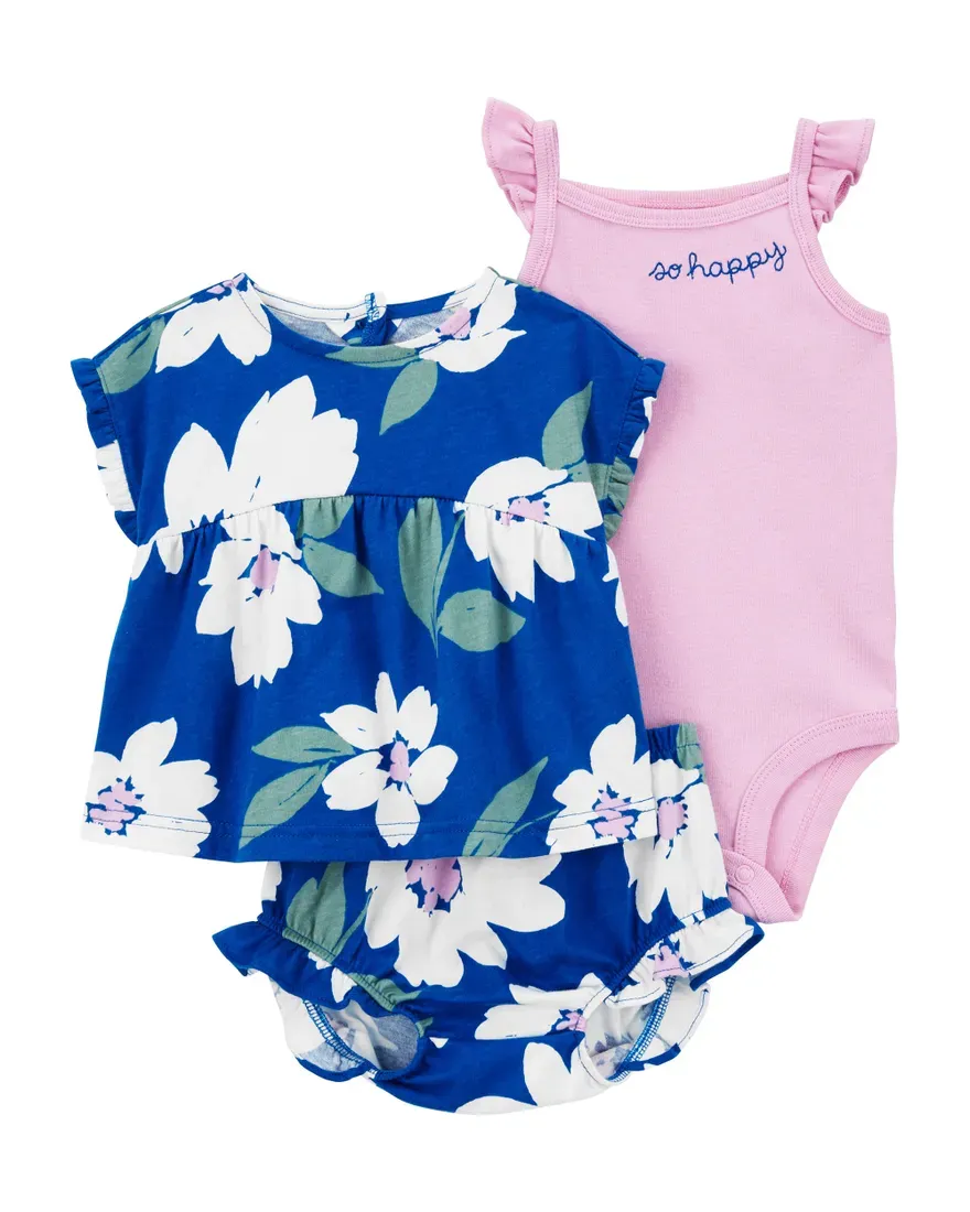Original Carter&#39;s Girls 3-Pcs Floral Set