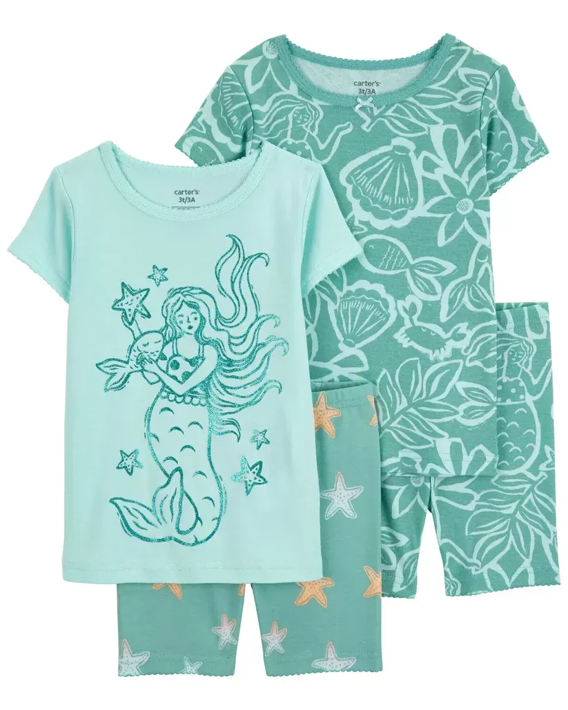 Original Carter&#39;s Girls 4-Pcs Mermaid Pajama