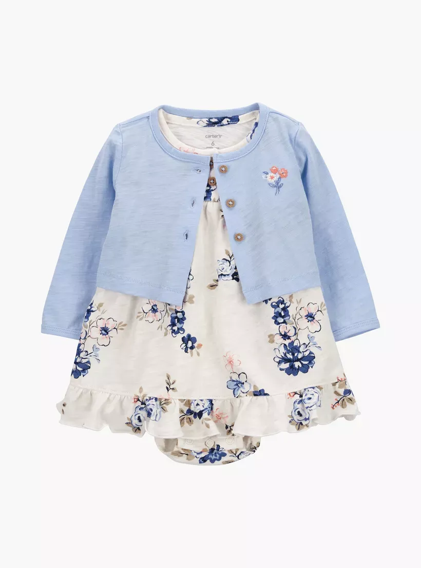Original Carter&#39;s Girls 2-Pcs Dress &amp; Cardigan Set