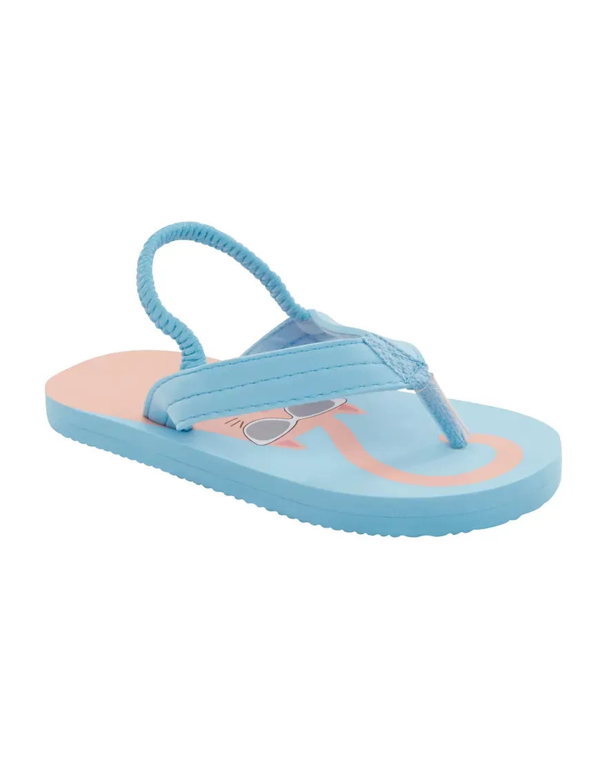 Original Carter&#39;s Girls Cat Printed Slip-On Flip Flops